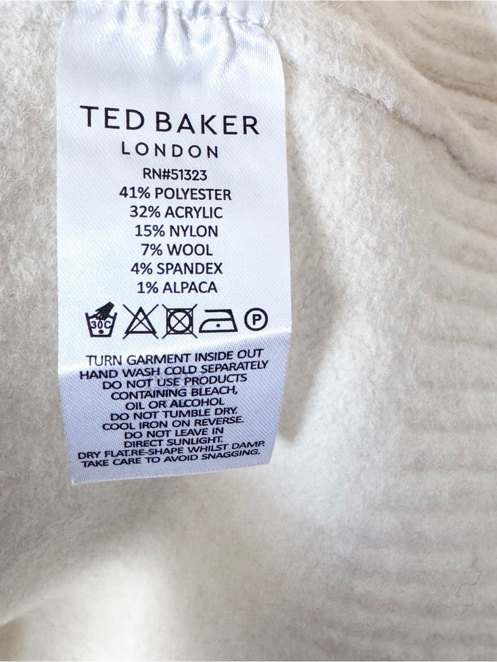 Ted Baker Cream Crewneck Sweater with Rose Motif - Picture 8 of 11